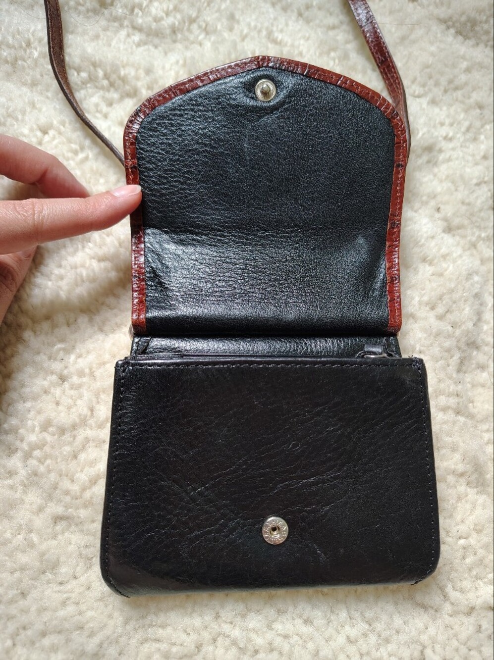 Vintage Brighton Women's Brown Croc-Embossed Crossbody Small Bag - Picture 4 of 16